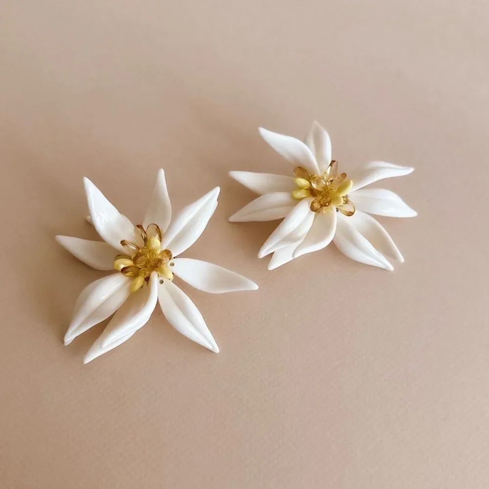 Flower statement earrings S836 - Picture 2 of 5